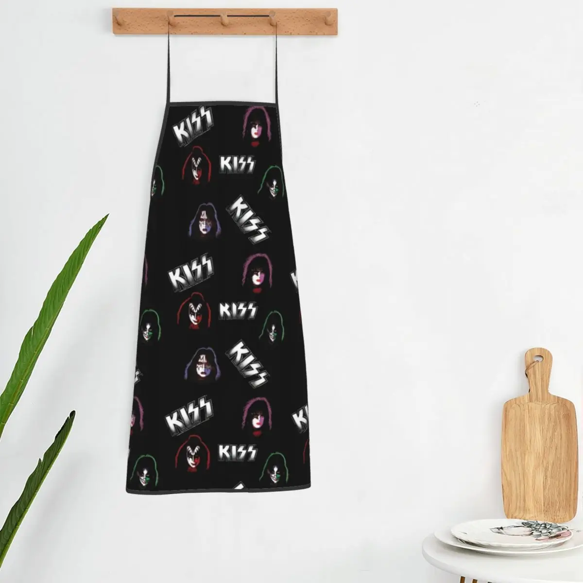 

Kiss Band Faces Apron Kiss Music Cleaning Fashionable Kitchen Accessories Barber Barbecue Aprons without Pocket