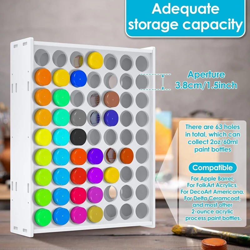 Органайзер для хранения красок 63 отверстия