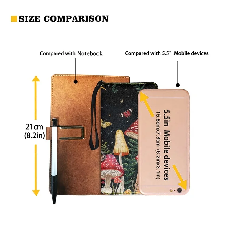 Belidome Cute Mushroom Moon Butterfly Wallets for Womens RFID Blocking Leather Card Holder Clutch Bags Around Zip Long Purse