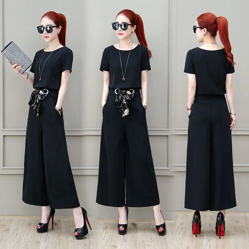 Женские брюки с широкими штанинами укороченный топ Новинка лета 2022 модные
