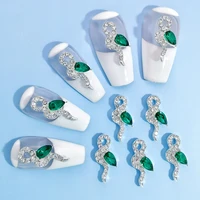 diamond head snake nail accessories jewels alloy charm 715mm glass crystal rhinestone 3dmanicure polish diy nail art decoration
