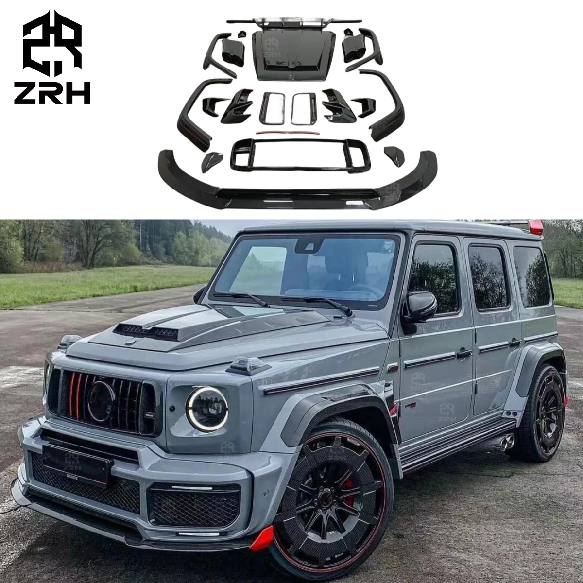G900 Stil ener Kohlenstofffaser Karosseriekit для G-klase W464 G500 G550 G63 aufrüтрюки auf Brabus-Rocket G9