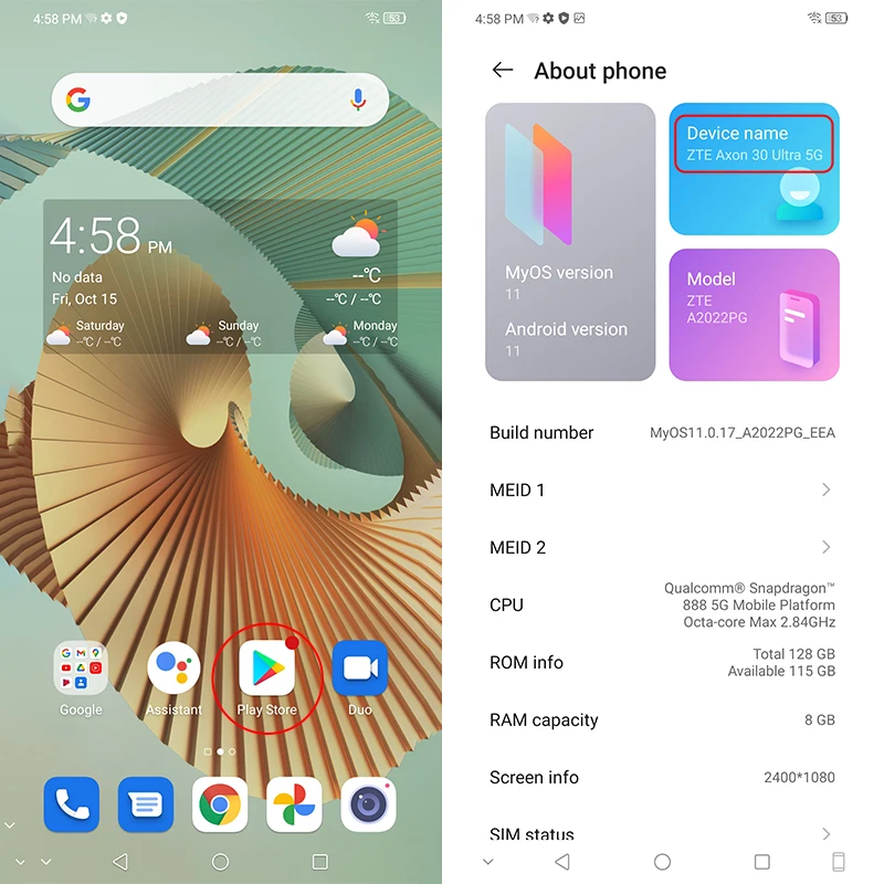 Najtaniej Globalna Wersja ZTE Axon 30 Ultra 30 Ultra 5G Telefon Komórkowy 6.67 ''AMOLED Elastyczny Zakrzywiony Ekran Snapdragon 888 65W Szybkie ładowanie