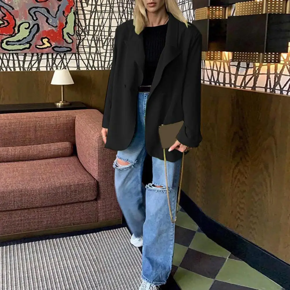 

Chic Autumn Blazer Long Sleeve Warm Lady Lapel Business Blazer Suit Coat Suit Jacket Women Blazer