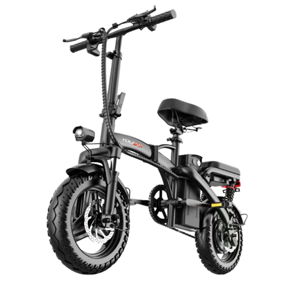 

48v30ah 400w Electric Bicycle Portable Folding Bike Lithium Battery Adult Walking Instead Cycling Endurance 110km