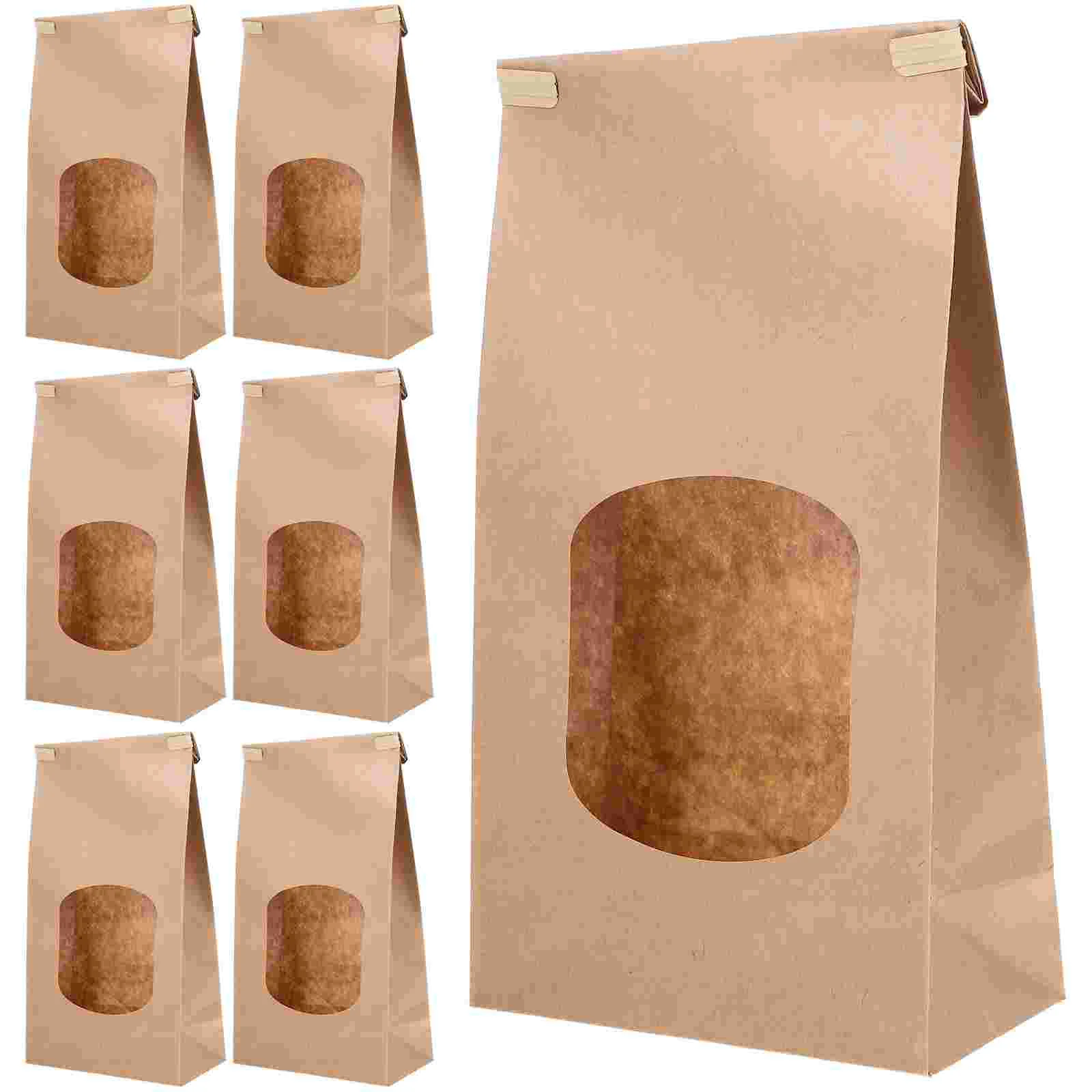 

50 Pcs Household Bread Bags Convenient Cookie Holders Treat Open The Window Baking Wrapping Pouches Kraft Paper