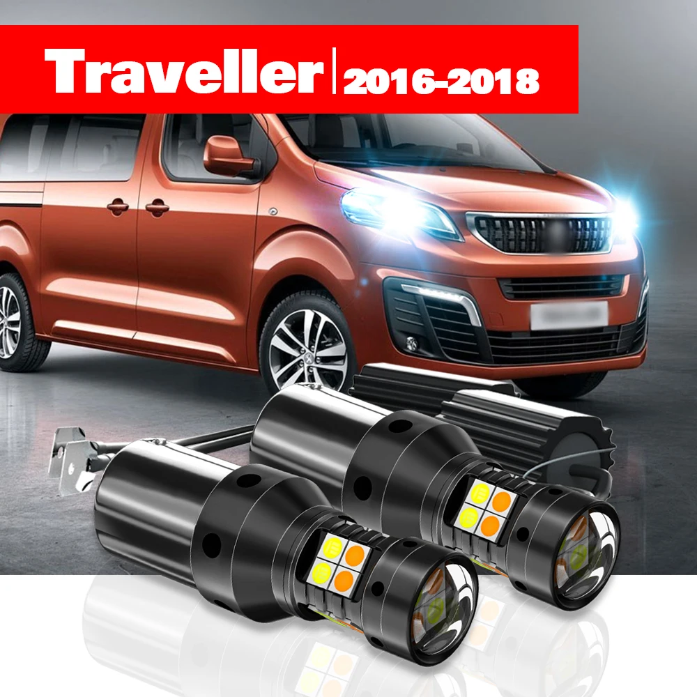 

Для Peugeot Traveler аксессуары 2 шт. светодиодный двухрежимный сигнал поворота + дневные ходовые огни DRL 2016 2017 2018