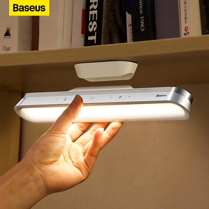 

Baseus Desk Lamp Hanging Magnetic LED Table Lamp Chargeable Stepless Dimming Cabinet Light Night Light For Closet Wardrobe Lamp