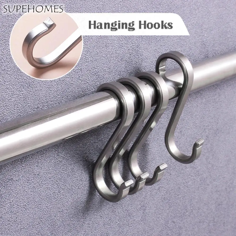 

10 Stainless Steel Heavy Duty Flat S Hooks Kitchen Bathroom Clothing S Hanger Hooks For Kitchen Bedroom And Office