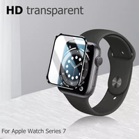 watch protective glass for apple iwatch series 7 45mm 41mm tempered glass hd transparent curved front film for iwatch series 7