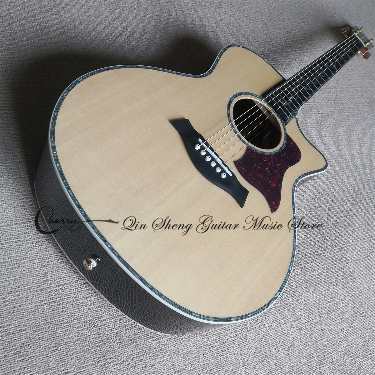 

41 inch acoustic guitar,folk 916 guitar,Spruce plywood,ebony fingerboard,multicolor shell binding