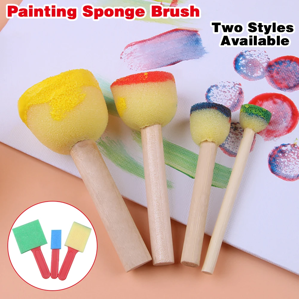 

3/4pcs High Quality DIY Kids Graffiti Sponge Paint Brush Handmade Painting Seal Toys Painting Art Supplies for Beginn Art Tools