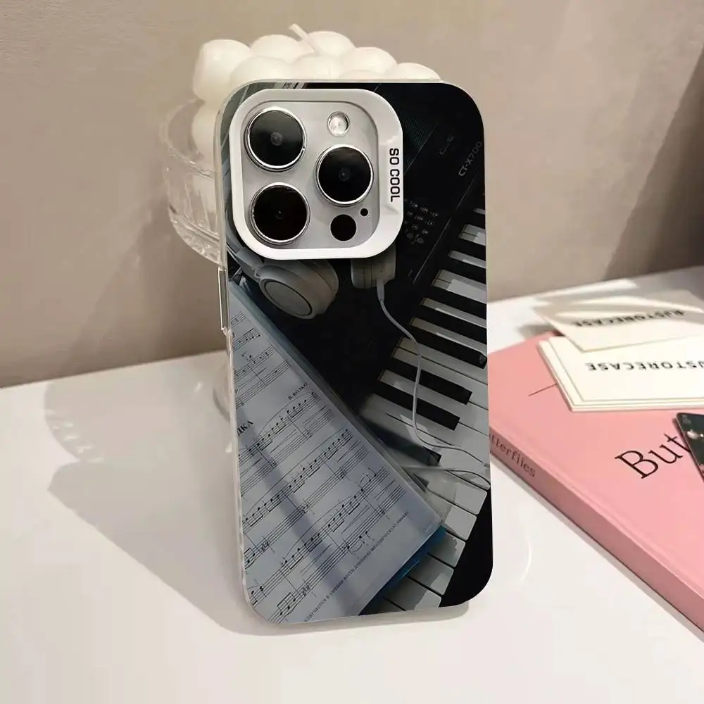 Фото Матовый чехол-бампер с дизайном клавиатуры пианино для iPhone 17 16 11 12 13 14 15 Pro ProMax Plus Mini №3