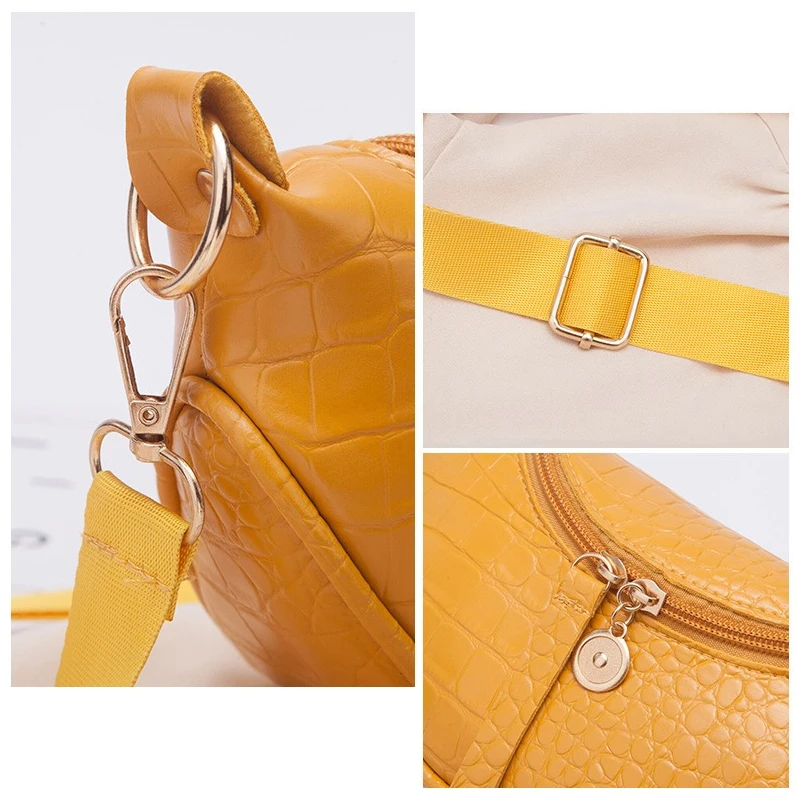 PU Leather Trend Women's Bag 2023 New Fashion Chest Bag Crocodile Pattern Zipper Women's Shoulder Messenger Bag Luxury Handbags