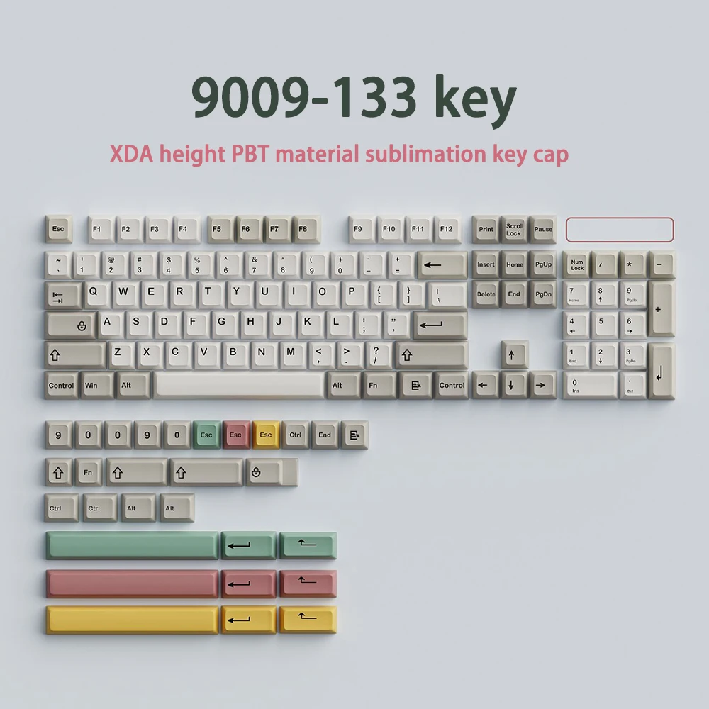 GMK 9009 Retro XDA Profile Keycap 133 Keys/Set For Mechanical Keyboard DIY Custom PBT DYE-SUB 61 60 Bakclit ISO Keyboard Keycaps