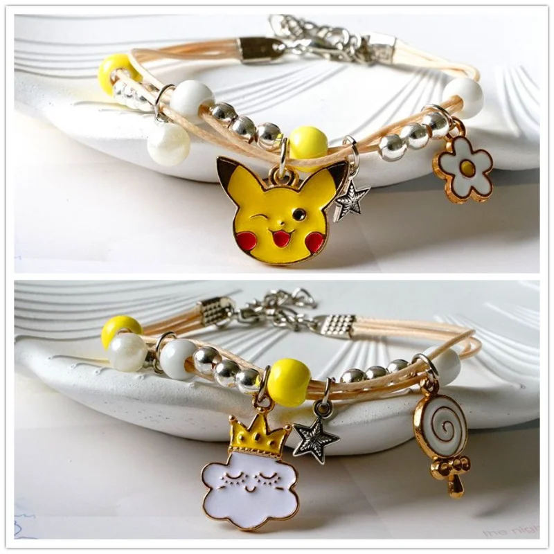 

Pokemon Kawaii Bracelet Female Art Popular Pikachu Cartoon Weaving Ceramic Jewelry Girlfriend Couple Student Versatile Gift