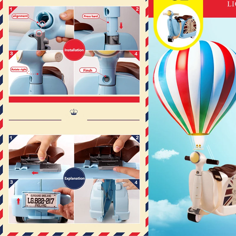 Мотоциклетный чемодан на колесиках размер 18&quot цвет в ассортименте