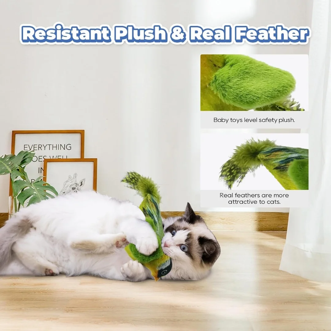 Игрушки для кошек скука снимает зубы и пинание перьев игрушки Реалистичная птица