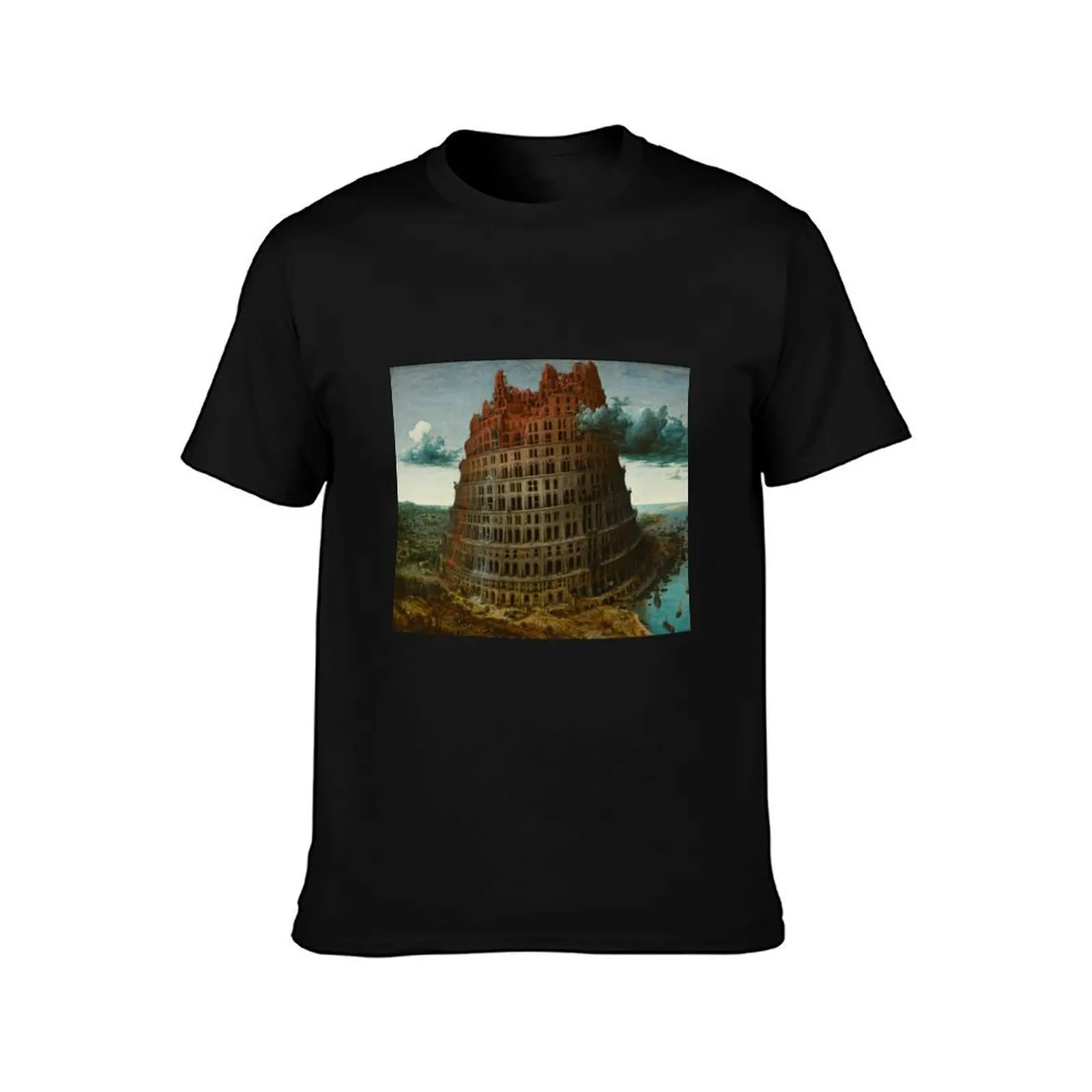 Фото Футболка The Tower of Babel (Bruegel) для повседневной носки, однотонная, с коротким рукавом №2