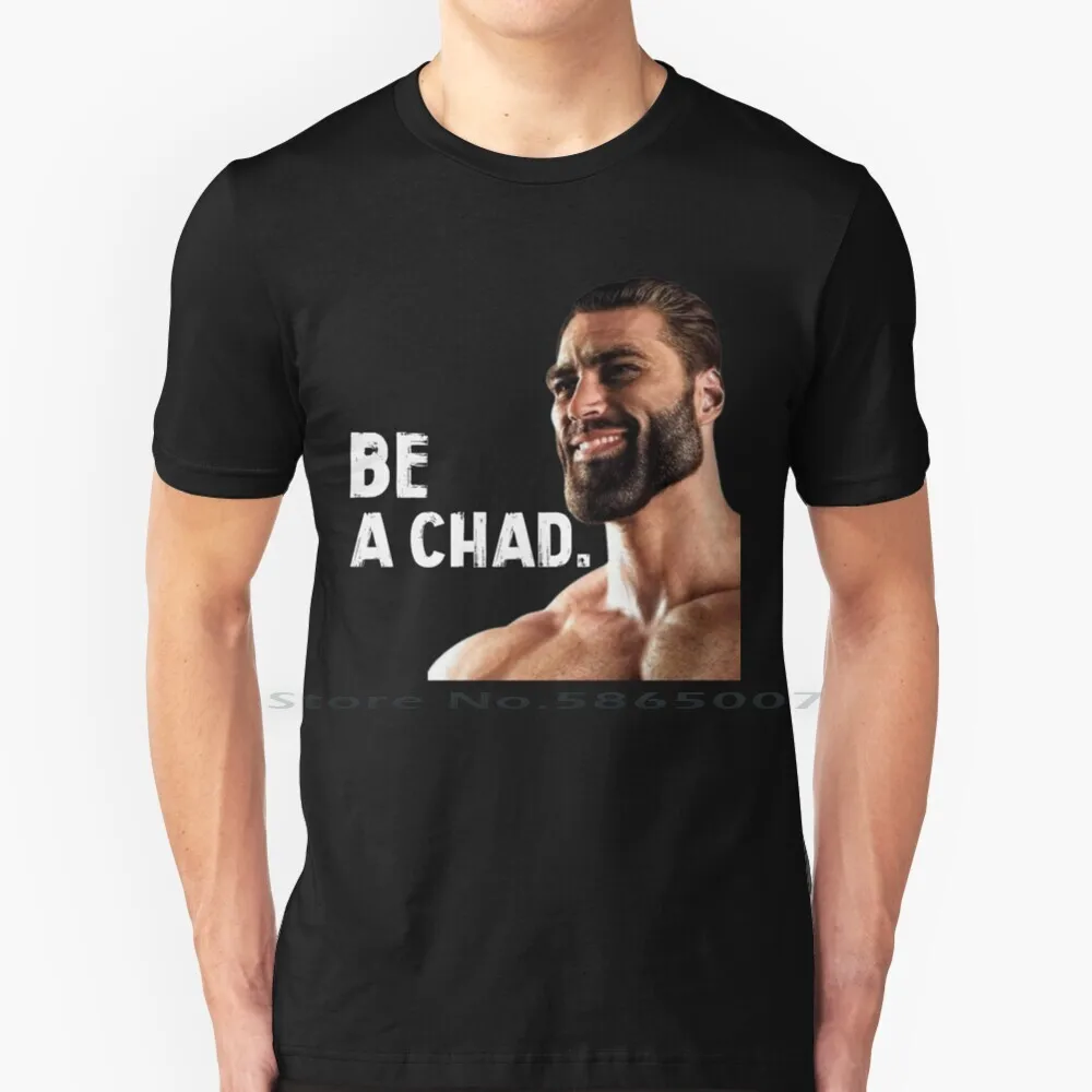 

Gigachad T Shirt 100% Cotton Chad Meme Gigachad Gym Meme Running Powerlifting Fitness Workout Meme Bodybuilding Weights