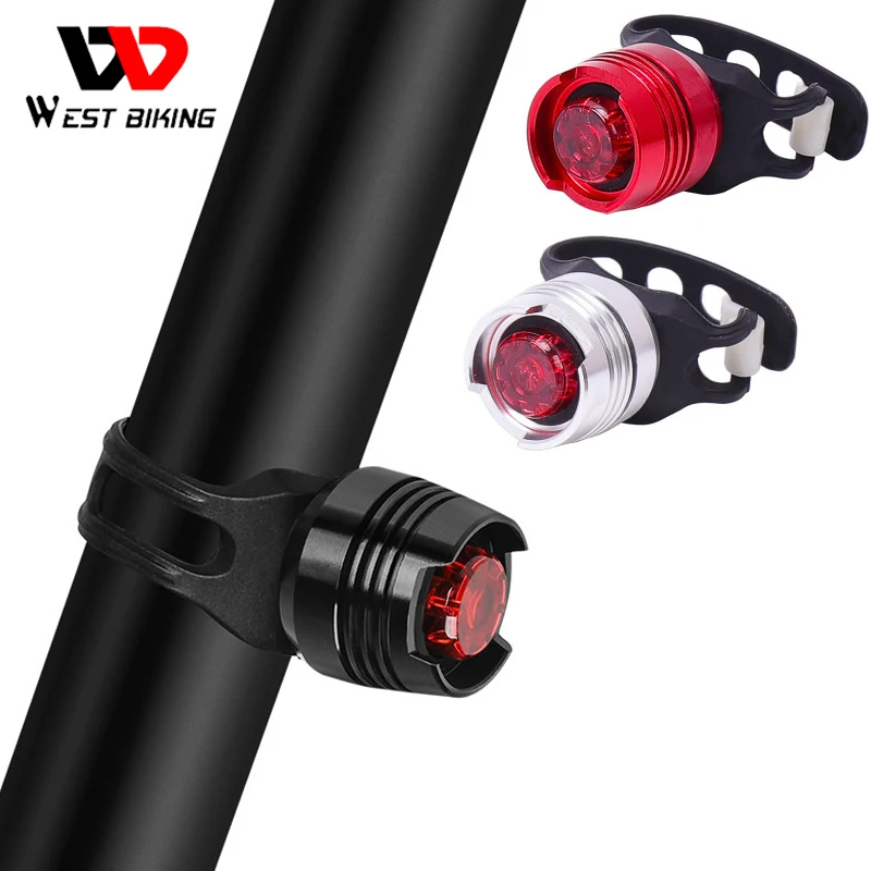 

WEST BIKING Bicycle Tail Light Mini MTB Road Bike Taillight Night Riding Warning Helmet Rear Lights Portable Cycling Accessories
