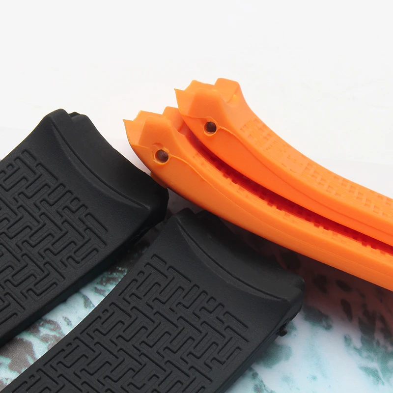 Silicone Rubber Strap For Tissot TOUCH COLLECTION EXPERT SOLAR Series T091T013 T081 Black Orange Men's  bracelet 20mm 21mm
