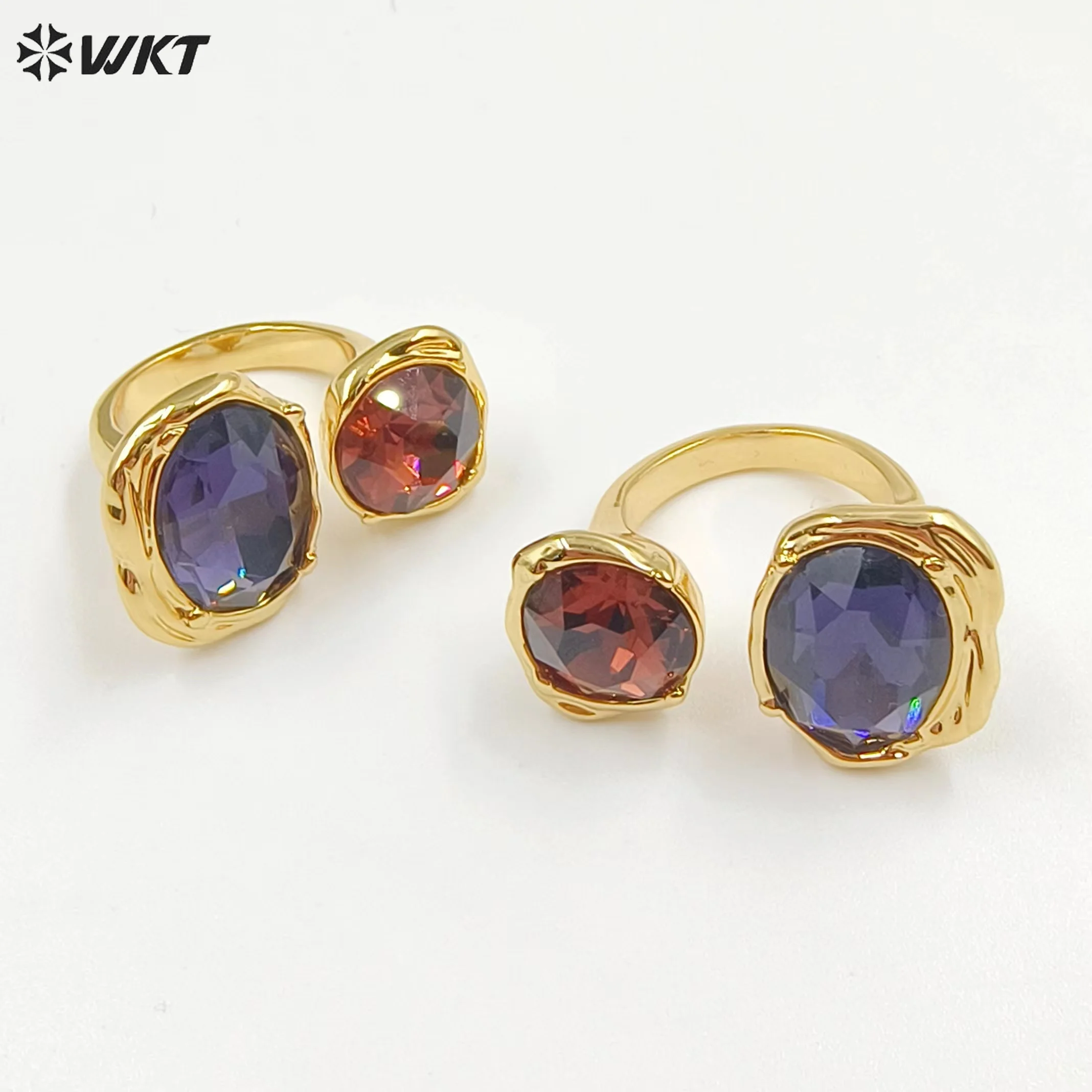 

WT-R471 WKT 2023 Retro Style Ring Cubic Zircon Gold Plated Jewelry Engagement Party Women Lovely Design HOT SALE
