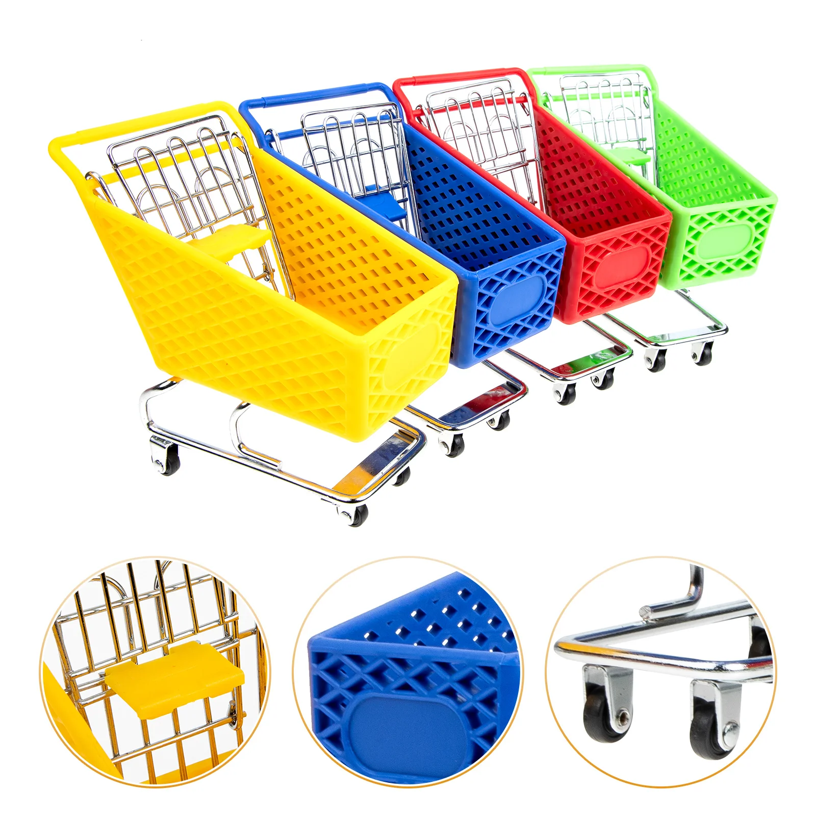 

Storage Toys Small Shopping Cart Models Trolley Handcart Supermarket Utility Modes