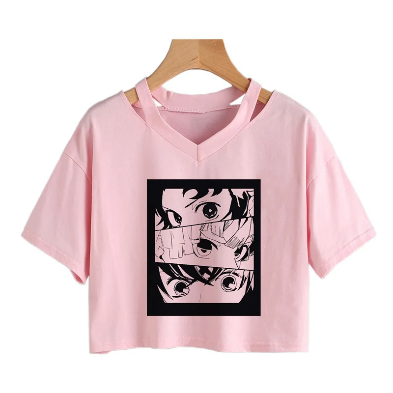 Футболка женская с изображением рассекающего демонов милая графическая рубашка