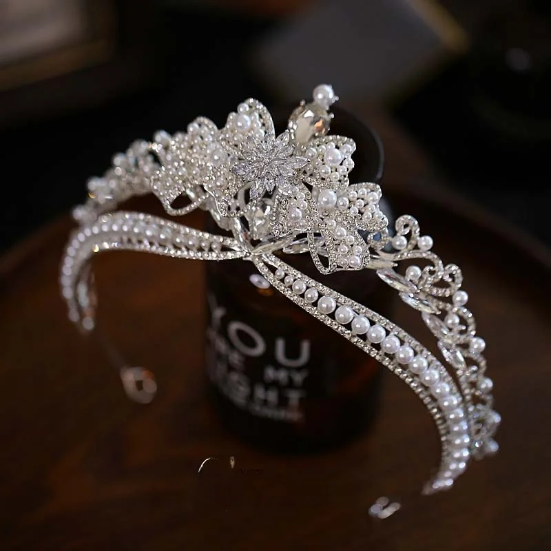 Новый легкий роскошный свадебный головной убор в стиле барокко с жемчугом и