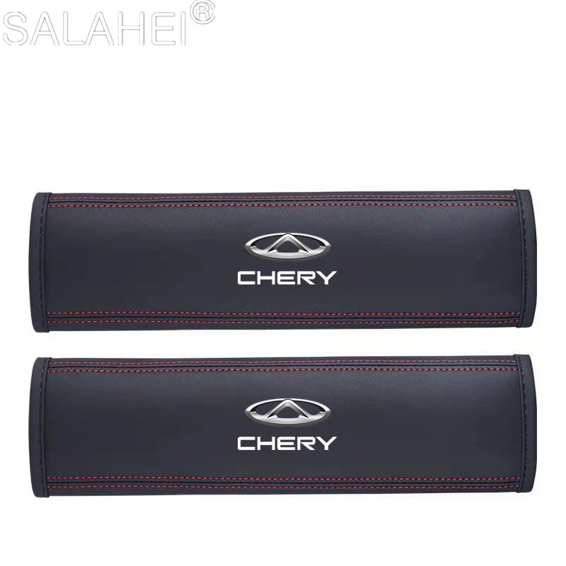 Фото для Chery Tiggo 7 Pro 8 4 5 3 2 T11 5X Amulet Fora QQ IQ Fulwin Arrizo Кожаные накладки на ремни безопасности Аксессуары для автомобильных ремней безопасности №2