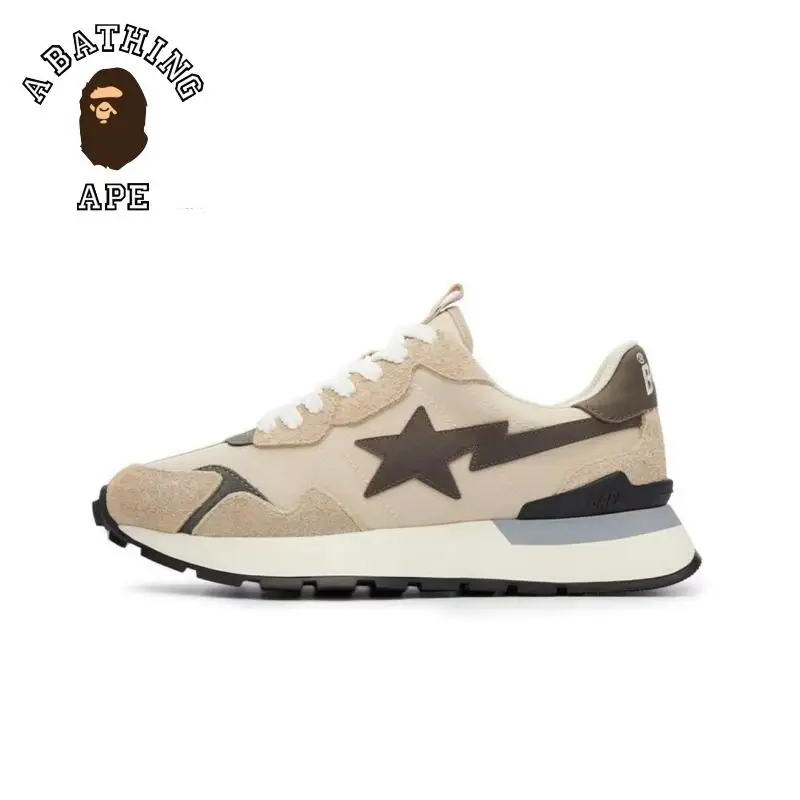 A BATCHING APE BAPESTA SK8 DUNK Street Trend Couple Vibe Low Top Grey Brown Casual Sports Shoes Skateboarding Shoes