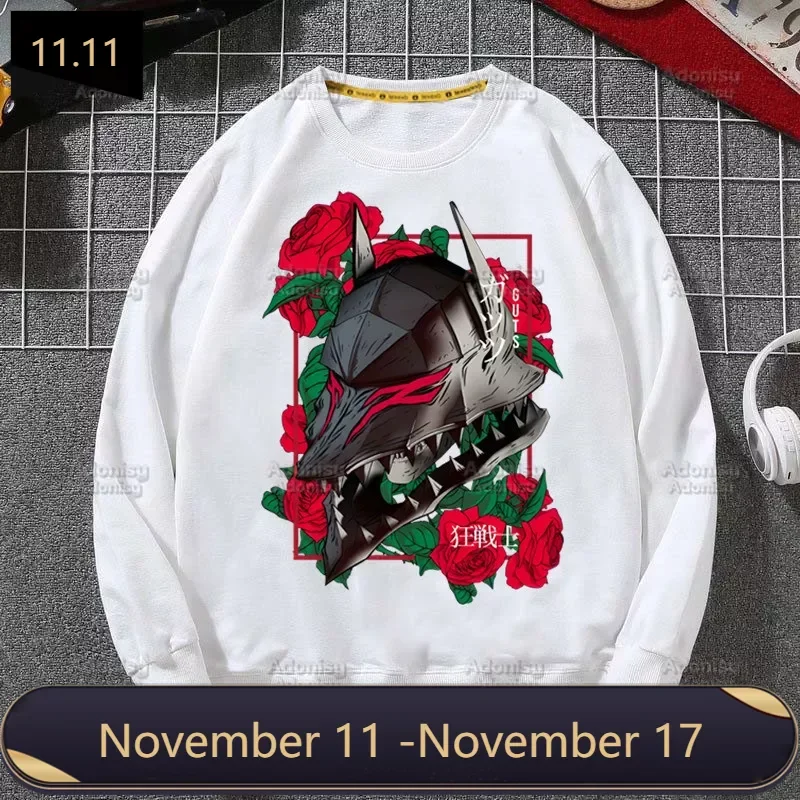 

Berserk Vintage Manga Manga Hoodies Sweatshirts Men Woman Autumn Winter Hip Hop Guts Griffith Cool Hoody Male Casual Tops
