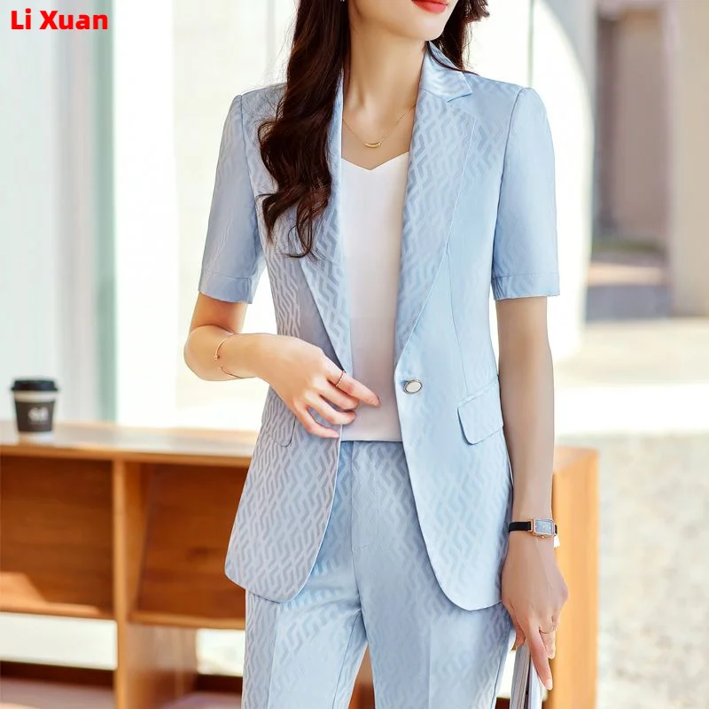 Superior Quality summer Formal Ladies Fashion Blazer Women Business Suits with Sets Work Wear Office Casual Pants Jacket Suit