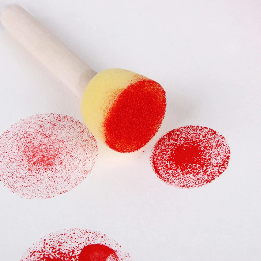 

20pcs Brushes Sponge Brush Set with Wood Handle for Acrylics Stains Varnishes Crafts Colors Drawing