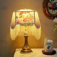 yj flower wedding vintage hand made retro french table lamp romantic girl bedroom bedside lamp