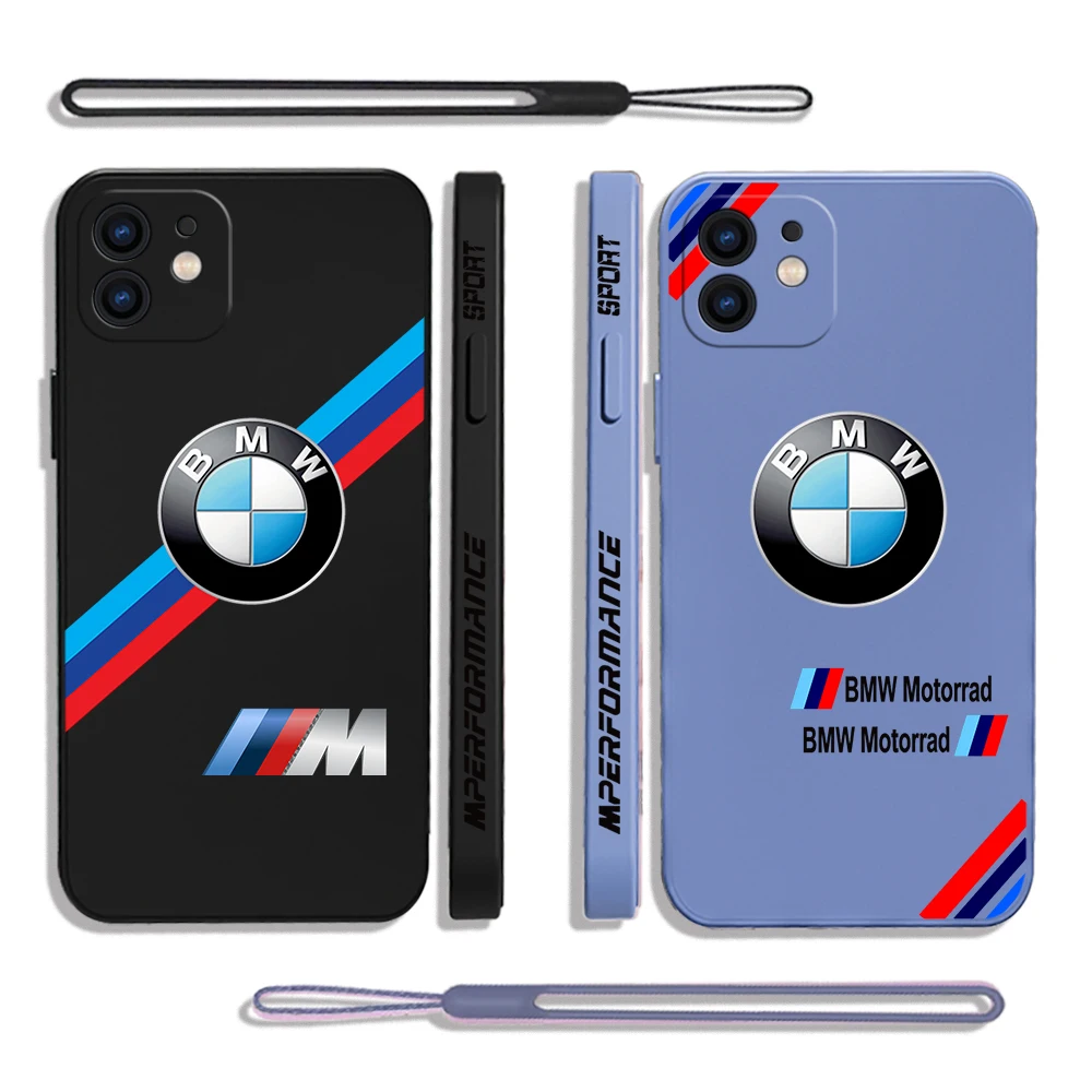 

Sports car BMW Phone Case For iPhone 14 13 12 11 Pro Max Mini X XR XS MAX SE20 8 7 Plus 6 6S Plus Silicone Cases with Hand Strap