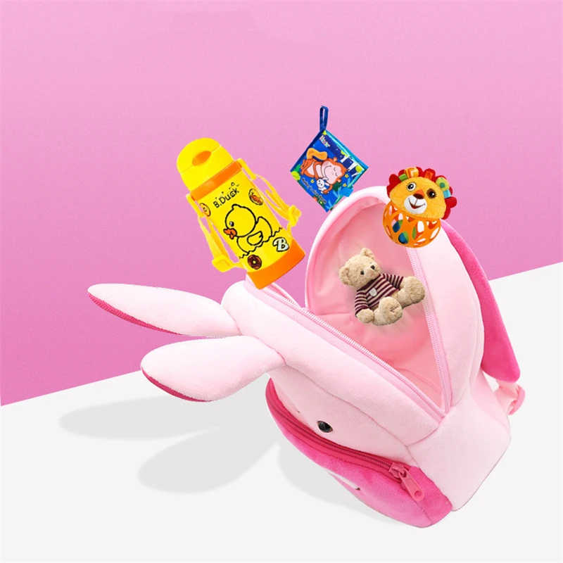 MRLD Boys Outdoor Sports Backpack 2-4Years Kids Cartoon Animal Backpack Kindergarten Light Plush Schoolbag Girls Cute Small Bags