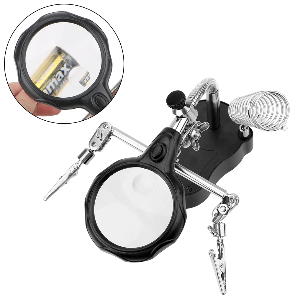 Лупа третья рука со светодиодной подсветкой для паяльника |