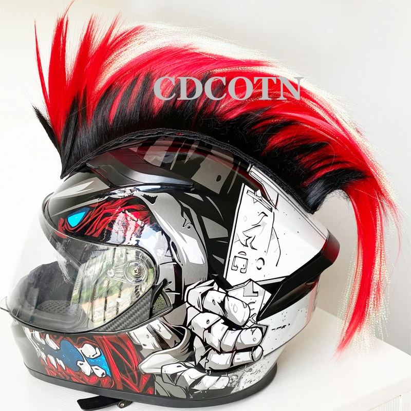 Car Motorcycle Helmet Decorations Hair Punk Colorful Cockscomb Motocross Full Face Off Road Helmet Accessories Stickers Cosplay