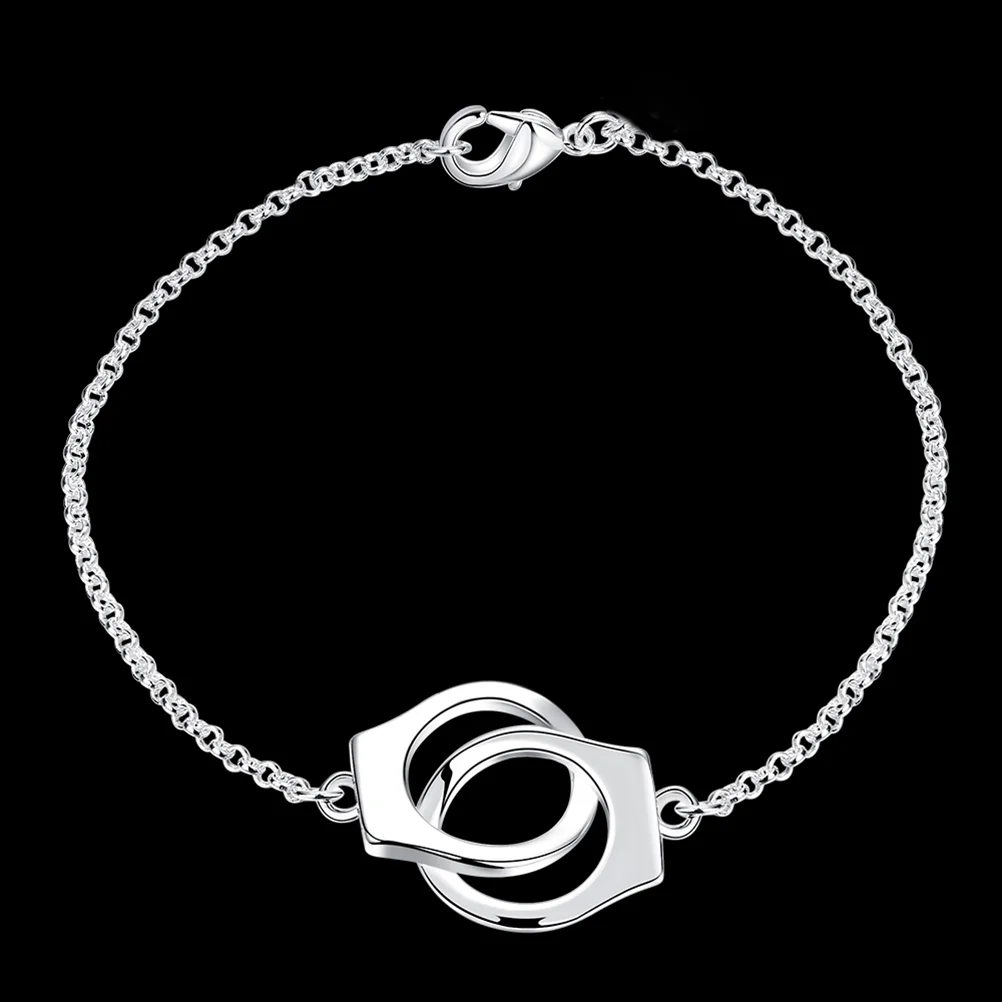 

1pc Handcuff Bracelet Fashionable Silver-plated Simple Wrist Bracelet for Daily