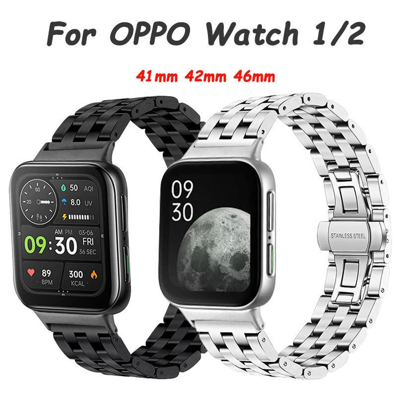Ремешок из нержавеющей стали для смарт-часов OPPO Watch 2 42 мм 46 звеньевой браслет 41
