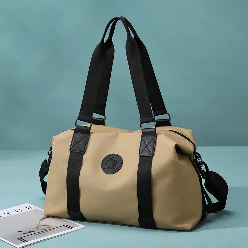 Вместительная однотонная модная Дорожная сумка из ткани Оксфорд на молнии