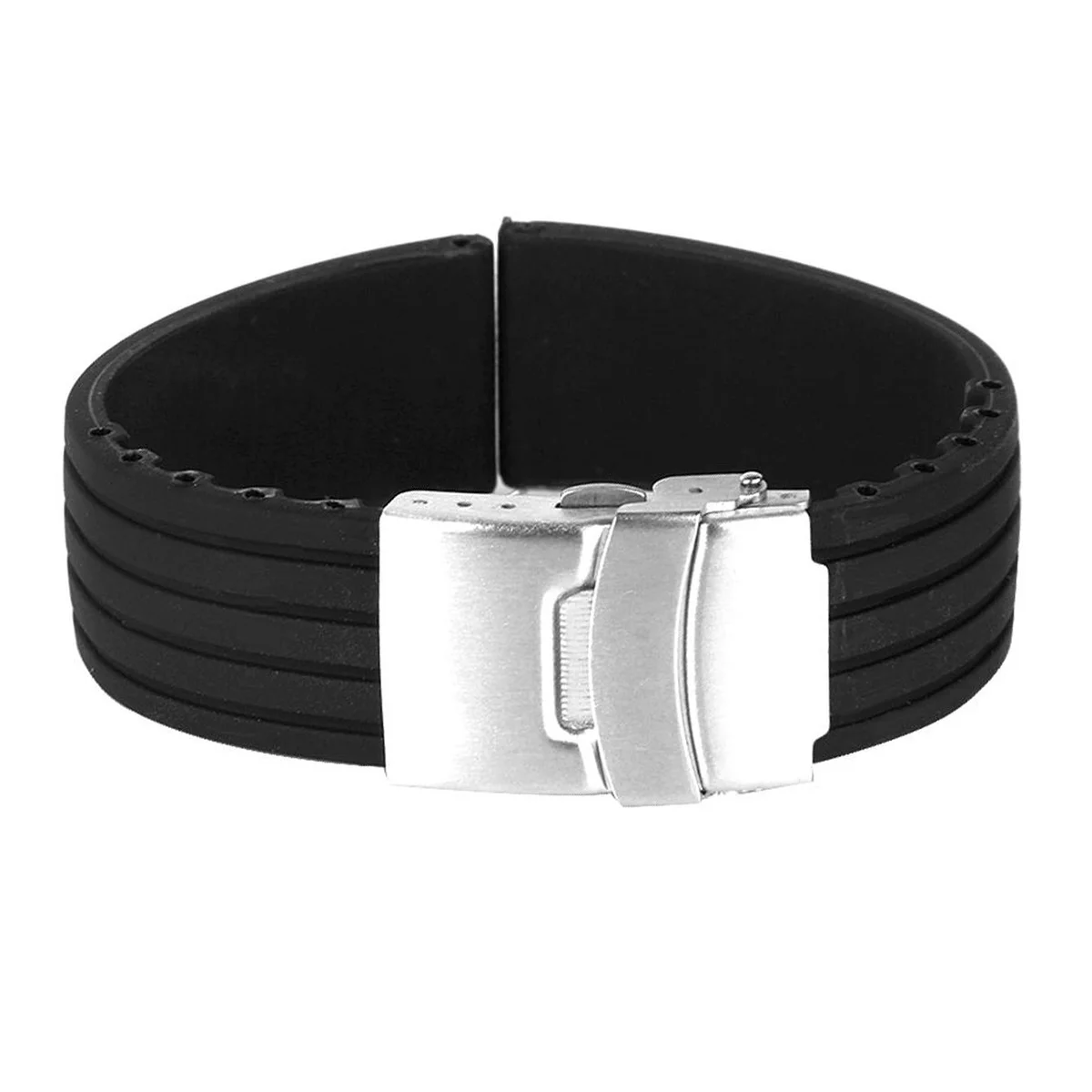 

20 Mm Silicone Watch Strap 20mm Straps Men Band Waterproof Mens Bands Adjustable Submariner