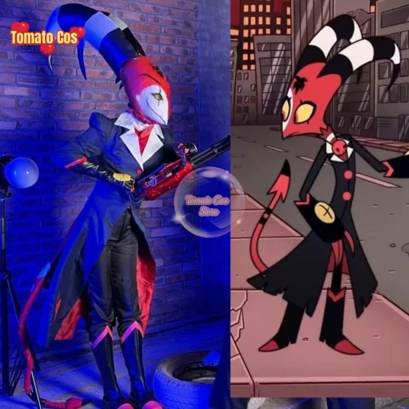 Аниме Hasbin Косплей Hotel Helluva Blitzo Костюм Черный Фрак Босса Мужчины Женщины Хэллоуин