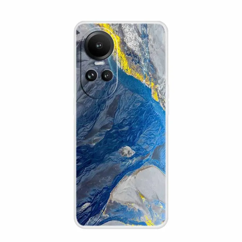 Для Oppo Reno 10 5G чехол CPH2531 прозрачный мраморный силиконовый мягкий из ТПУ для Reno10 Pro