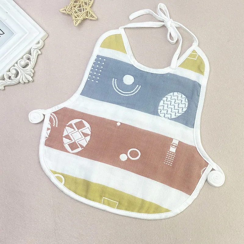 

0-1 years old plus size jacquard gauze cotton bib six layers thick