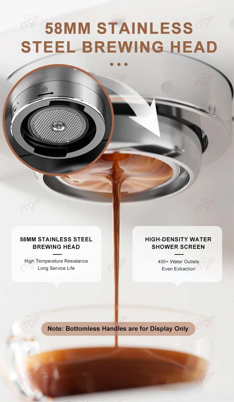 Полуавтоматическая эспрессо-машина ITOP EC58 из нержавеющей стали 15 бар