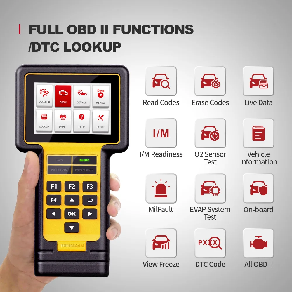

Инструмент для диагностики ошибок автомобиля ThinkScan 600, обнаружение OBD2, ABS/SRS, нулевой инструмент для обслуживания
