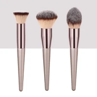 3 large single champagne color makeup brush flame cone foundation powder flat head makeup brush tool makeup brush set